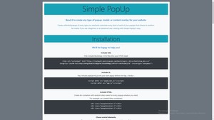 screenshot of SimplePopUp